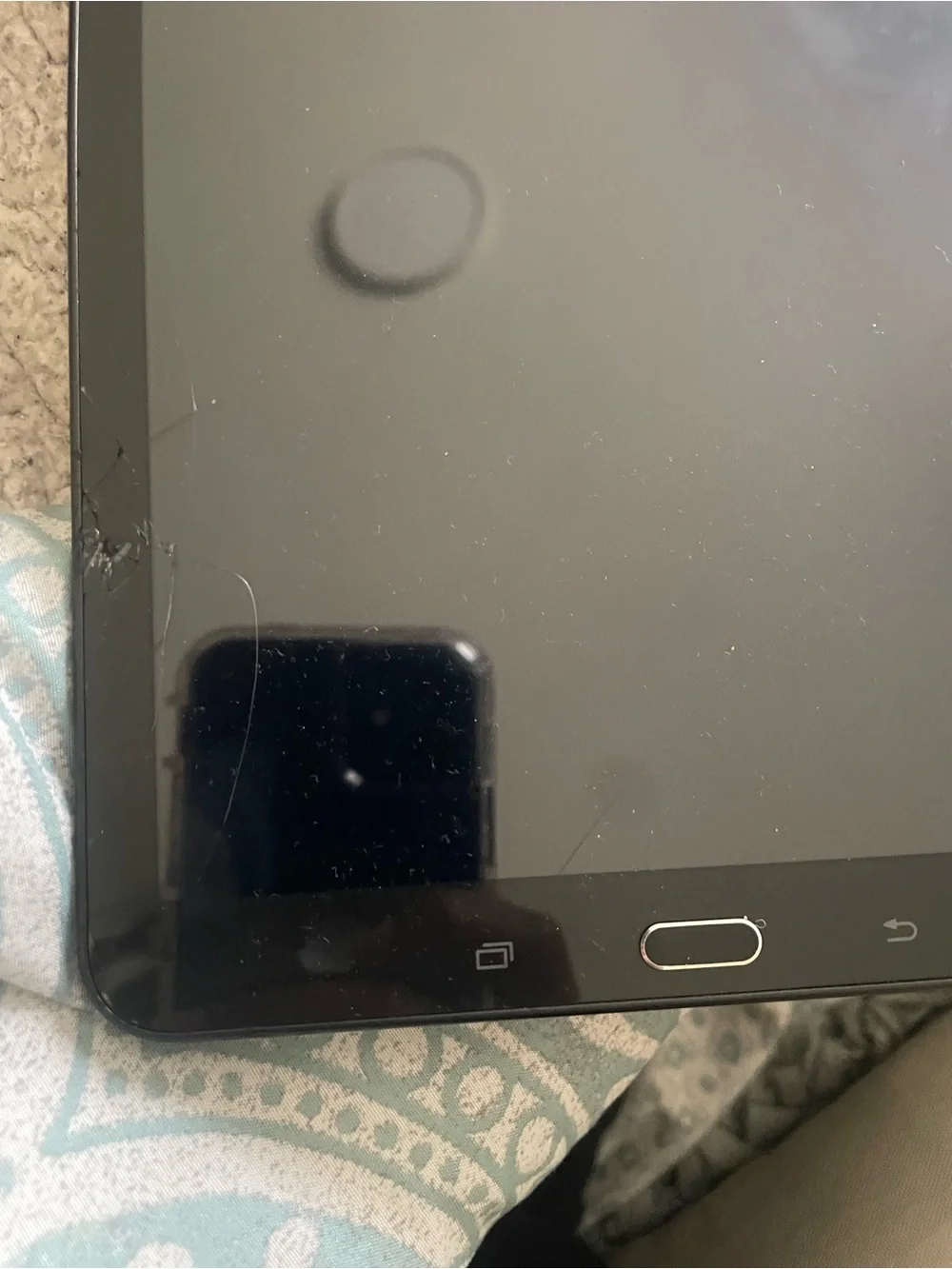 Samsung Tablet in Black with Multicolor Display